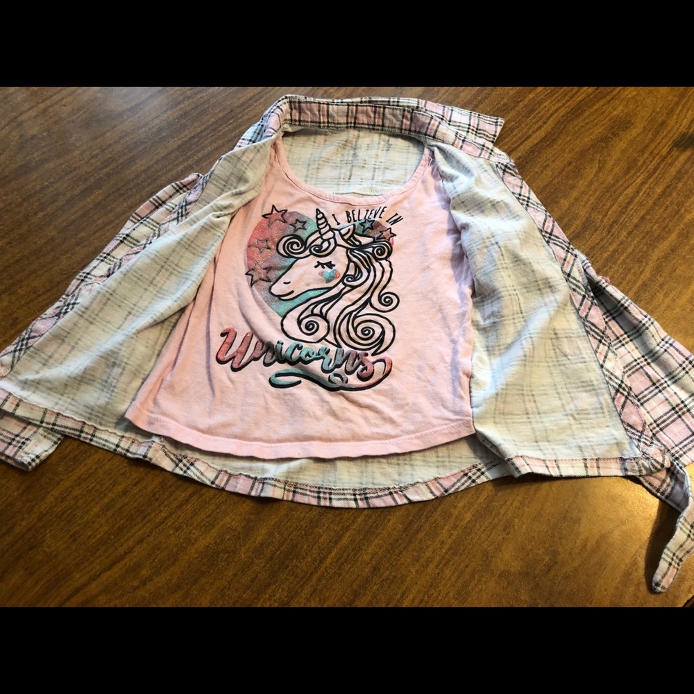 Little girls cold shoulder unicorn shirt